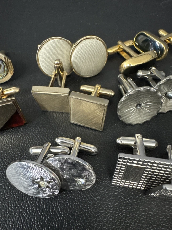 Lote De Colección De Gemelos Para Hombre, Tie Tack's (11) Juegos Incluyendo Swank Foto 3 de 4