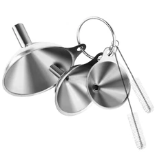 6 Pcs Stainless Steel Mini Funnels Set Small Large Kitchen Oil Spice Bottle Tool