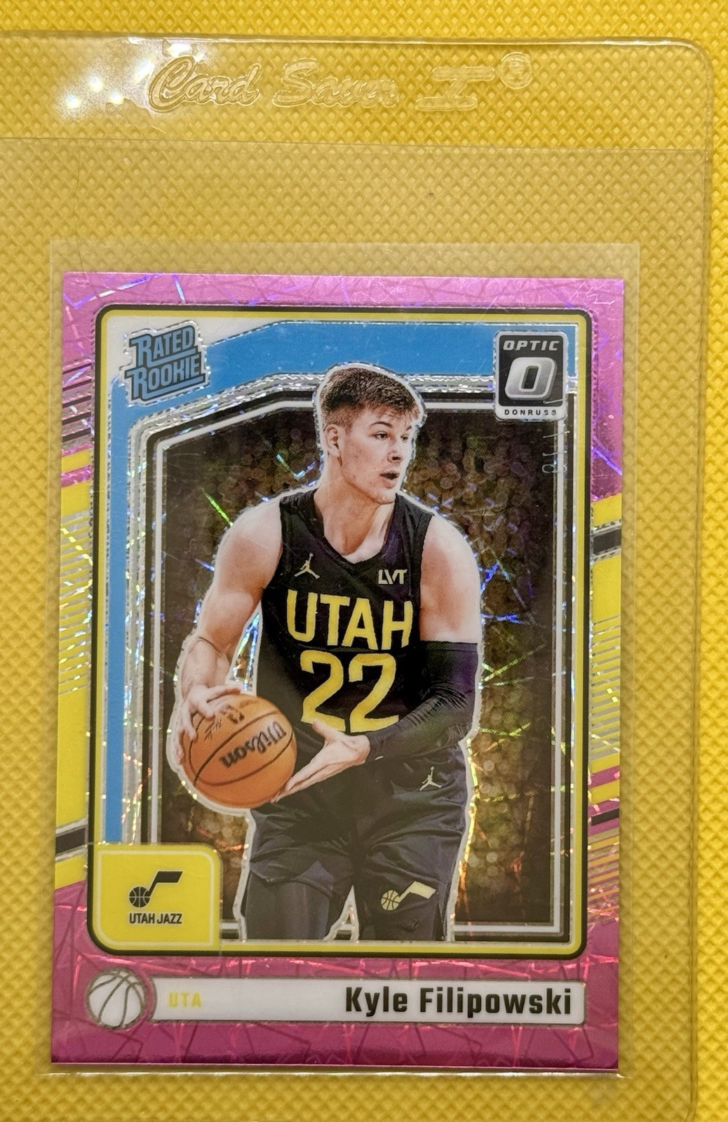 2024-25 Donruss Optic #300 Kyle Filipowski Rated Rookie Pink Velocity RC 70/79