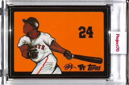 2021 TOPPS PROJECT 70 #910 WILLIE MAYS BY TOY TOKYO P70 AP SILVER FRAME 34/51