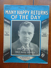 Many Happy Returns Of The Day Al Dubin Joe Burke Jack Payne Sheet Music