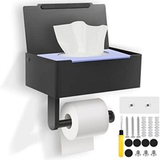 Wall Mount Toilet Paper Holder with Wet Wipe Dispenser Holder Storage