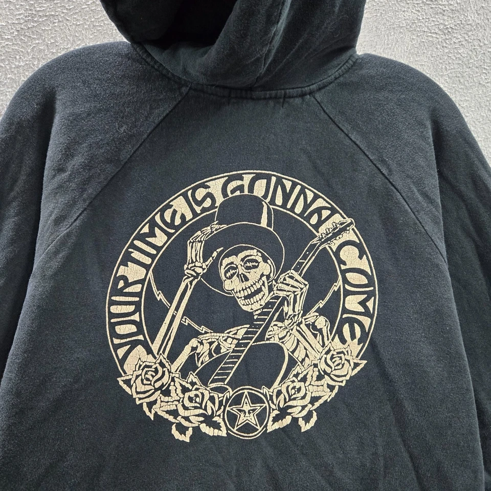 Obey 女式运动衫大号黑色连帽衫标志 Your Time Is Gonna Come 骷髅 — 第 2/4 张图片