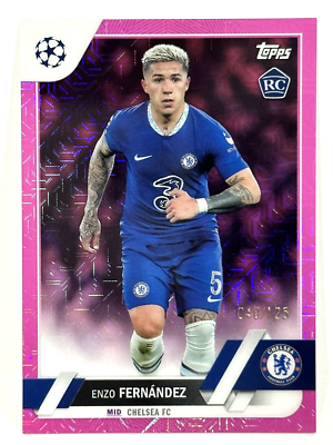 2022-23 Topps Japan UCL Chelsea FC RC Enzo Fernandez Pink Mojo