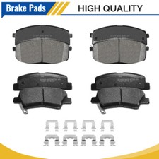 Front Rear Ceramic Brake Pads Set For Hyundai Elantra Kia Forte Soul W/Hardware