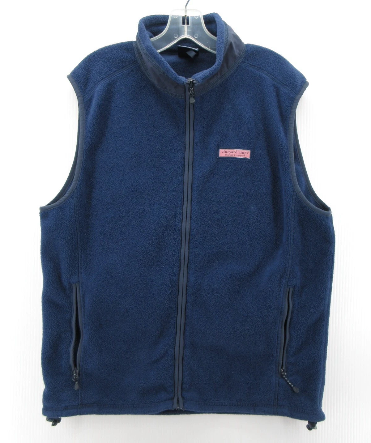 Vineyard Vines Vest Men Medium Blue Fleece Jacket Coat Whale Outdoor Full Zip