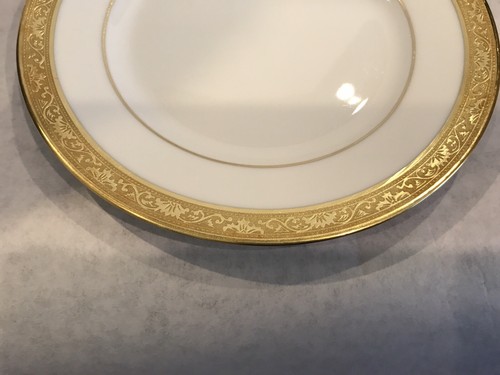 Raynaud & CO Limoges Francia Placa Porcelana Embajador Patrón 7 1/2" Borde Oro - Imagen 8 de 11