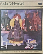 VTG`98 Sadie Celebrates by Cotton Way 32" Rag Doll w/Holiday Jumpers Home Dec FF