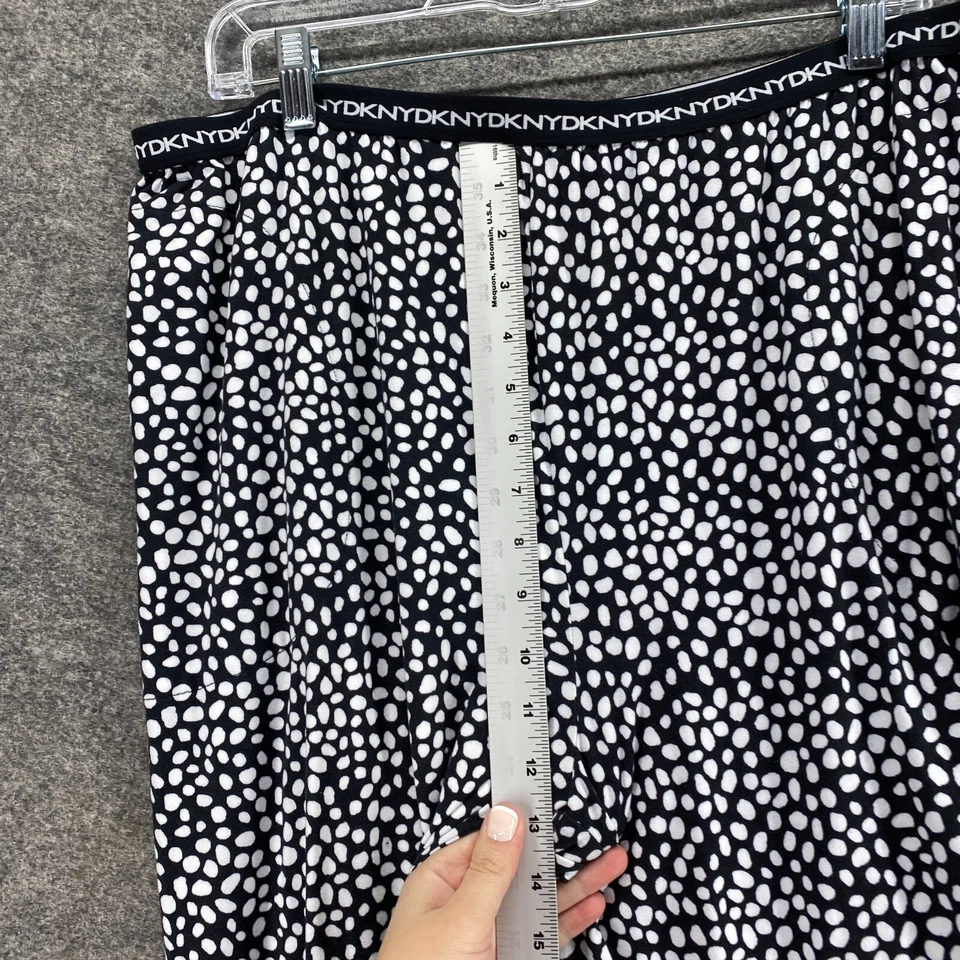 Pantalones DKNY para mujer XL negros a lunares tiro alto frente plano ajustados informales Foto 4 de 4