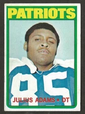 1972 Topps #97 JULIUS ADAMAS New England Patriots VGEX 02