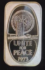 1973 Unite For Peace USSC United States Corp Rare-999 Silver 1 Oz Ounce Art Bar