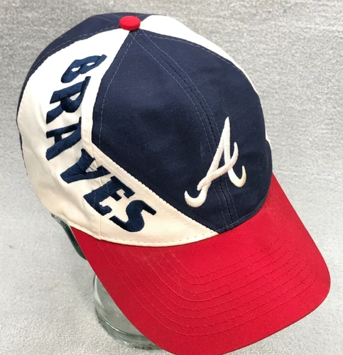 Vintage Atlanta Braves Hat Cap Snapback Big Logo 90s Y2K MLB Colorblock Adult