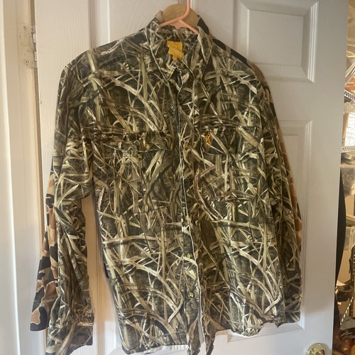 3 Men's Med Camouflage Long Sleeve Buttoned Hunting Shirts - Picture 5 of 15