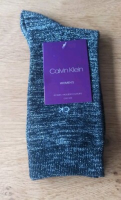 Calvin Klein Socken Frauen Damen, One Size, Women's, Schwarz Glitzer Festlich