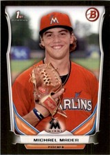 2014 Bowman Draft Picks Black Asia Michael Mader Miami Marlins #DP102