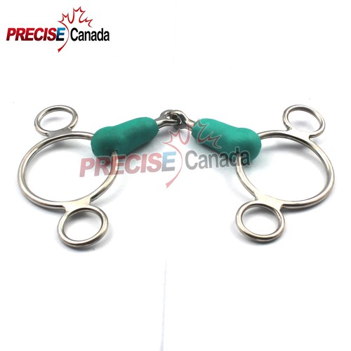 Mouth Jointed Ribbed Mouth 2-Ring Gag Bit 5 Inch BT-009 - Picture 2 of 2