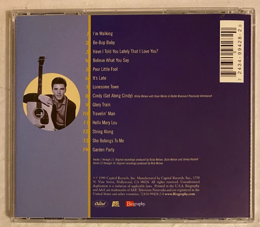 Ricky Nelson – A [ Musical ] Anthology CD 1999 - Image 2 of 3