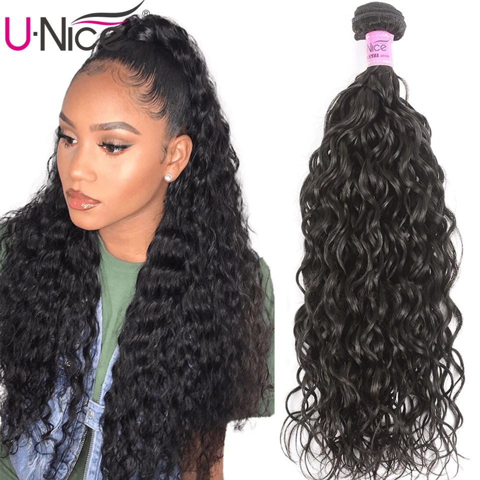 UNice Indian Water Wave 100% наращивание человеческих волос 100 г/комплект плетение волос - Изображение 3 из 4