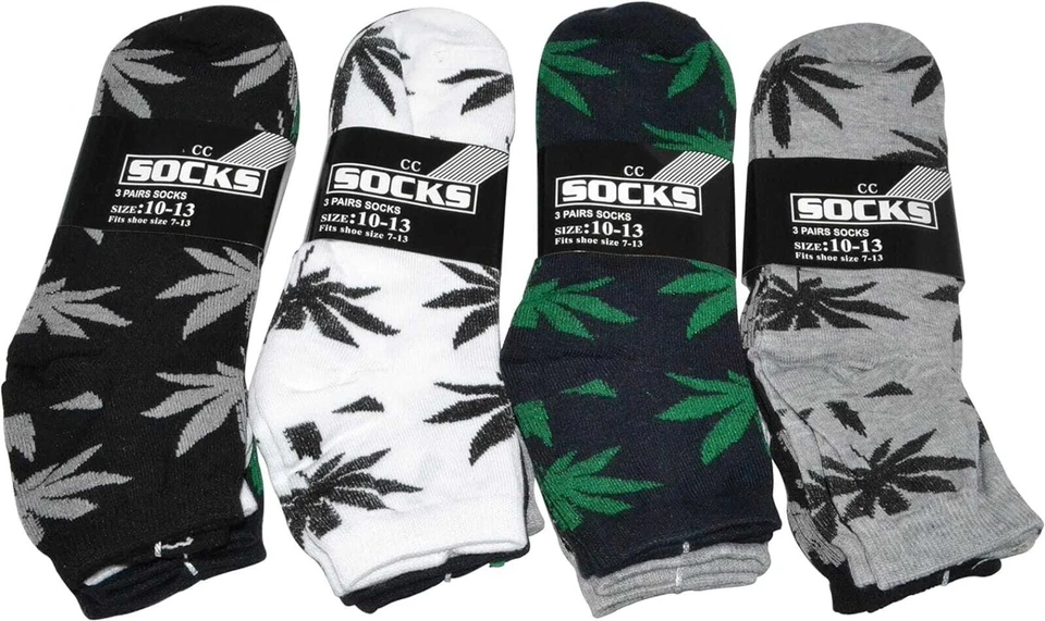 Venta al por mayor lotes a granel calcetines de algodón al tobillo cuarto hoja de hierba para hombre talla 9-11 10-13 Foto 4 de 4