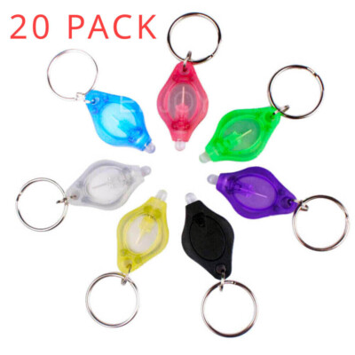 7/20pcs Mini Bright LED Micro Light Keychain Squeeze Light Key Ring Camping Gift