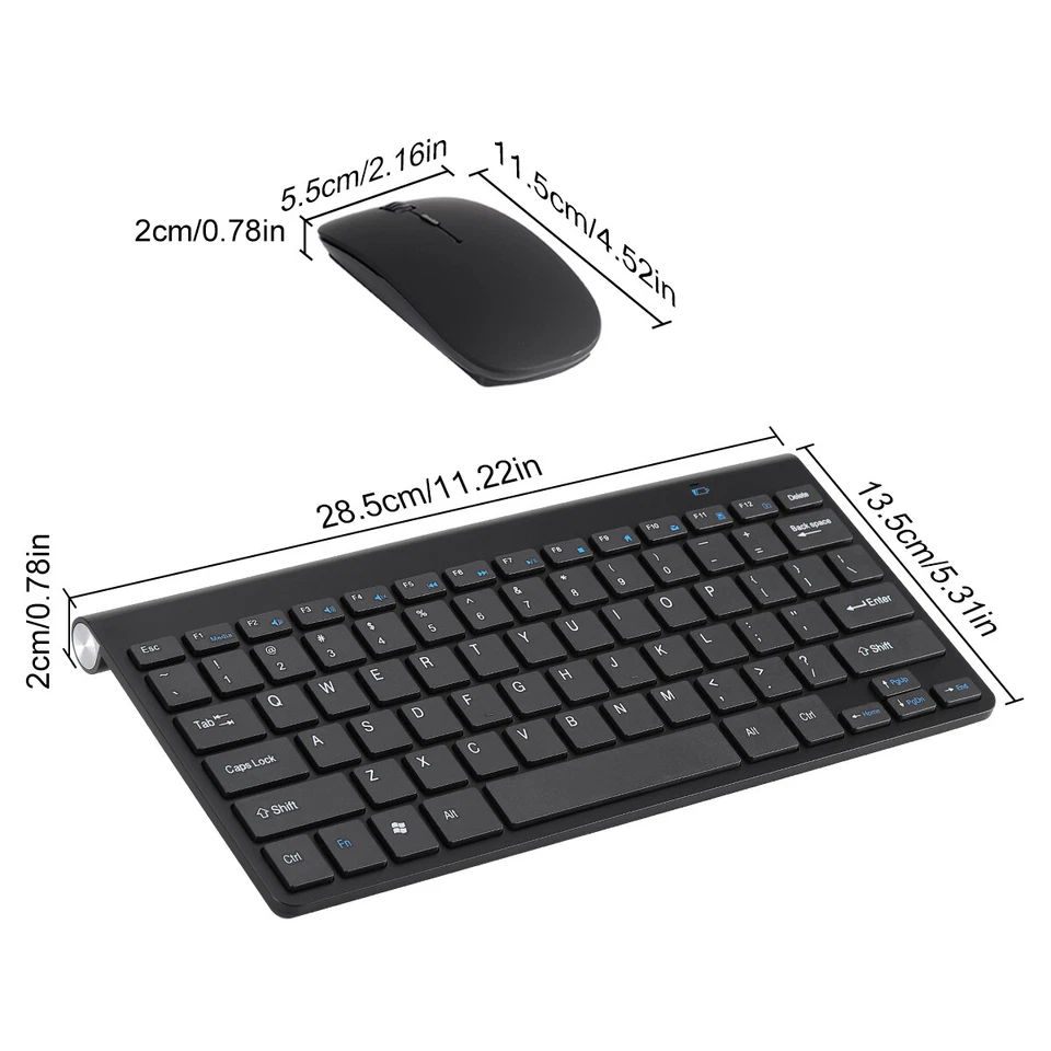 Waterproof Wireless Keyboard and Mouse Combo Ergonomic for Laptop Computer PC - Image 2 of 4