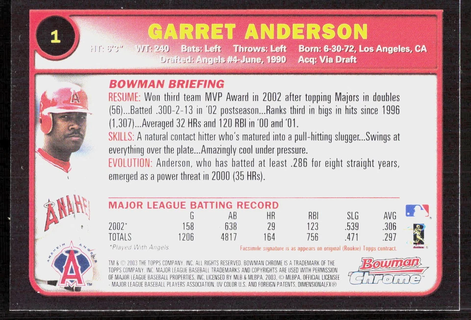 2003 Bowman Chrome Baseball Pick Your Card - Image 2 of 2