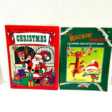 Vintage Landolls Lot of 2 Christmas Coloring and Activity Books Paperbacks