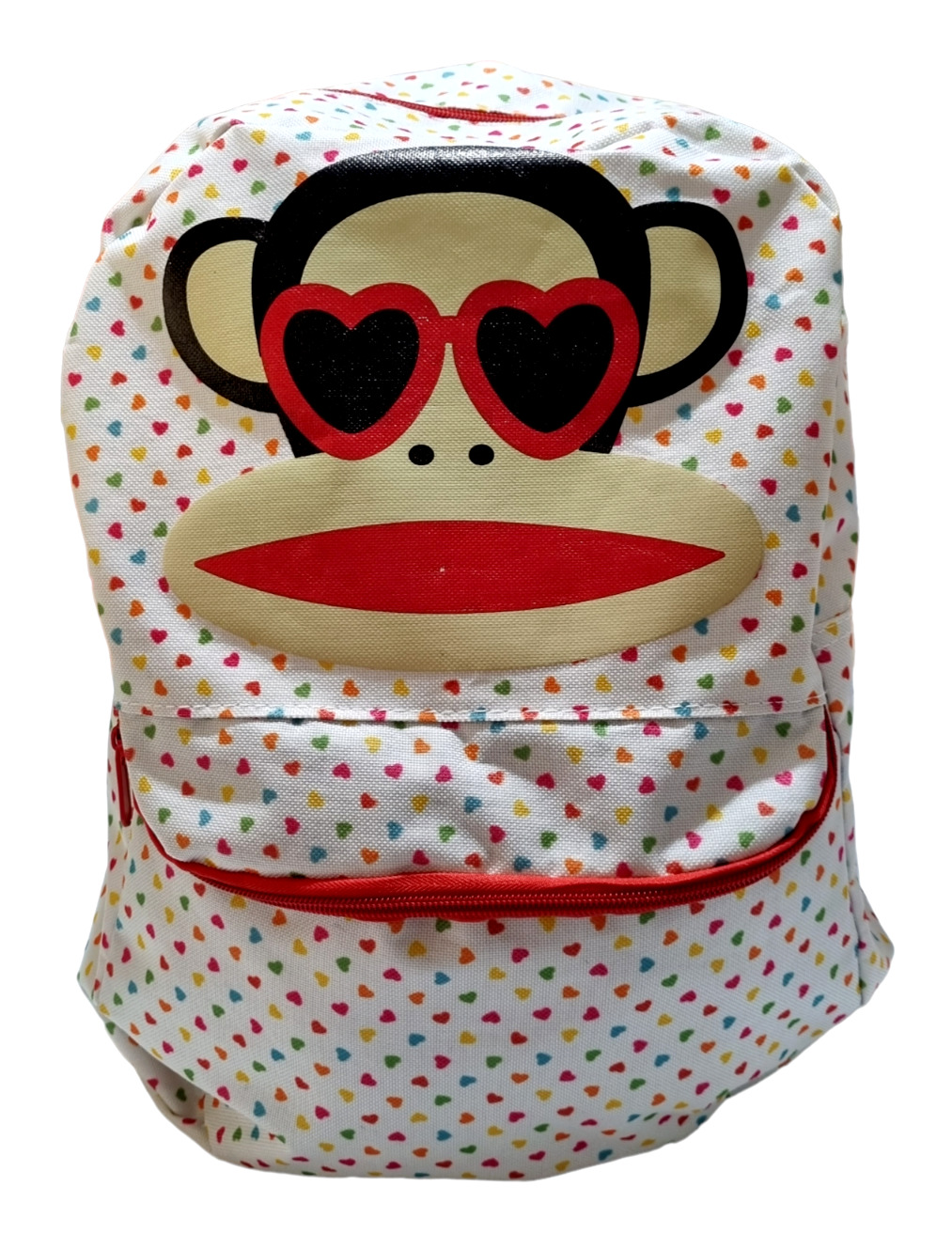Paul Frank Julius Monkey Multicolour Hearts Print Backpack Travel School Bag