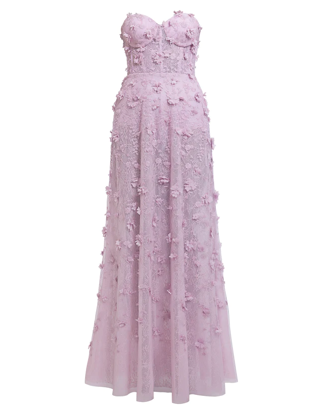 ★セール♪★BCBGMAXAZRIA 刺繍入りフローラルドレス★ グリーン×ベージュの刺繍入りチュールフレアドレス | ASHILL | M