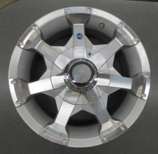 New Hi-Spec Series 06 Aluminum 16x7" Silver Trailer 8 Lug Wheel with Cap Lot 54