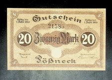 1919 Germany POBNECK 20 Mark Banknote