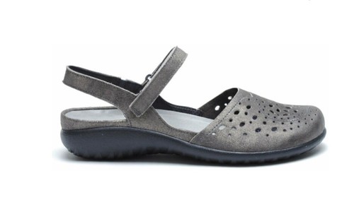 NEW IN BOX NAOT Arataki Gray Shimmer leather sandal, US size 4.5/5 EU size 35 - Picture 3 of 8