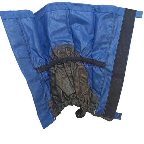 2 PAIRS Gaiters 15in Hiking Trekking Walking Waterproof Boot Ankle Leg Snow BLUE - Picture 5 of 10