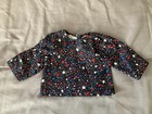 Navy Blue Stars Fabric Top and Red Crochet Pants Set for 18" Doll — photo 4