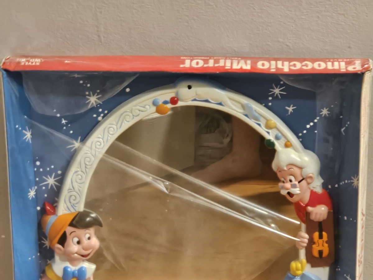 Vintage 1960's Disney Pinocchio & Friends Oval Wall Mirror