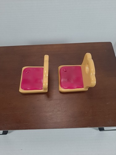 Set of 2 Lil Woodzeez Pasta Restaurant Replacement Chairs - Picture 5 of 7