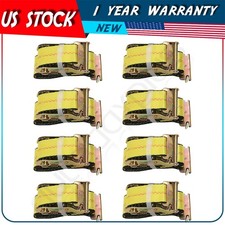 12 E Track Ratchet Tie Down Strap Trailer Truck Van Cargo Hauler New 8 Pack