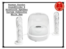 Harman Kardon SoundSticks 4 Bluetooth Speaker System Subwoofer White New