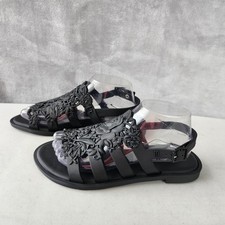 Melissa Sandals Womens Size 9 Matte Black Rose Flowers Alexandre Herchcovitch