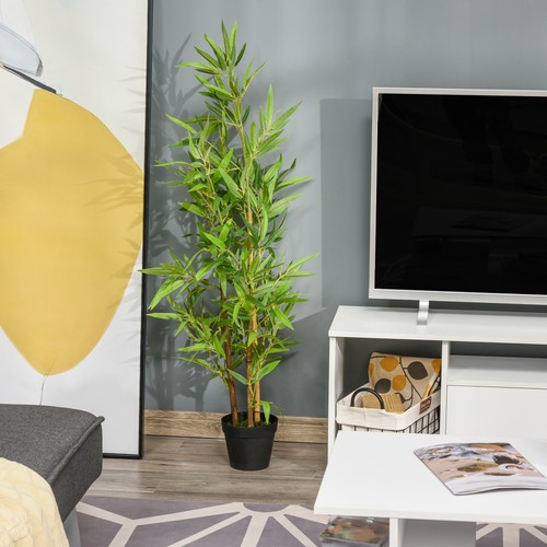 Bambú Artificial Plantas Artificiales en Maceta Árbol Artificial Decoración 120cm - Imagen 2 de 10