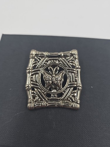 Vintage Signed John Hardy Square Butterfly Brooch Clip - Picture 1 of 5