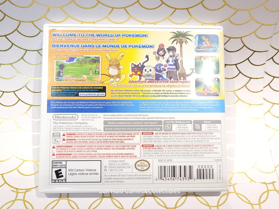 Pokemon Sun (Nintendo 3DS, 20l6) CIB, Authentic, Clean Contacts - TESTED  - Image 4 of 4