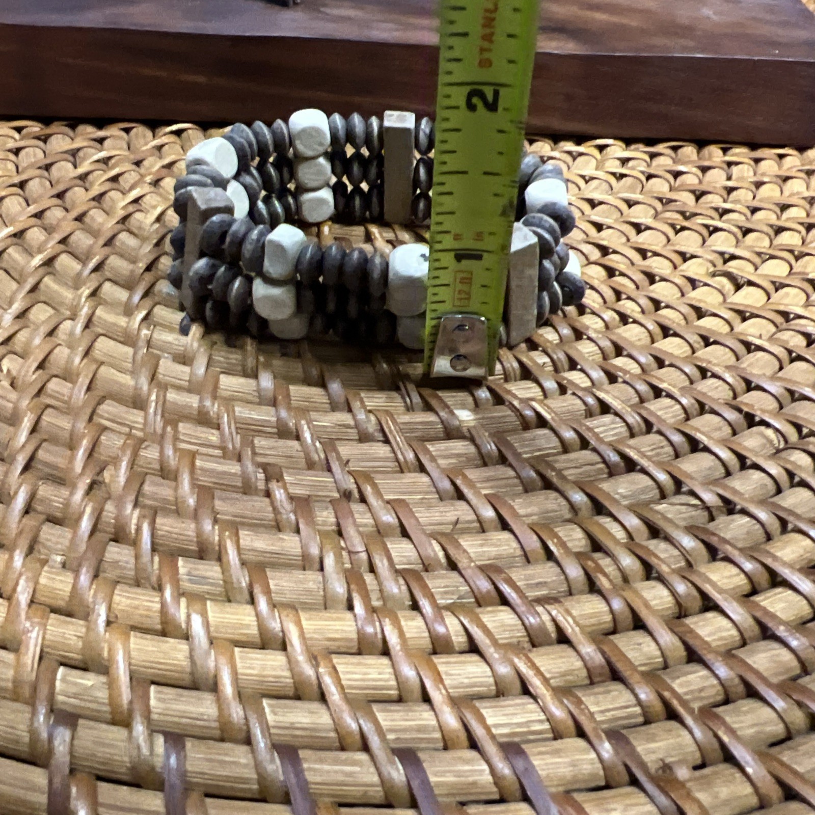 Multi Layer Stretch Wood Bracelet Multi Toned Boh… - image 4