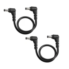 DC Power Extension Cable Right Angle 5.5x2.1mm Male to Male Cord 0.3m 2 PCS