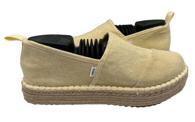 TOMS Women's Wren Espadrille Platform Slip On Shoes Natural Tan Size:9 165O