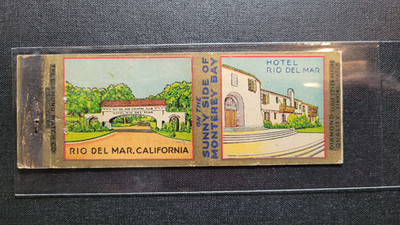 1920's Rio Del Mar Country Club/Hotel Diamond Quality Matchbook Match Cover