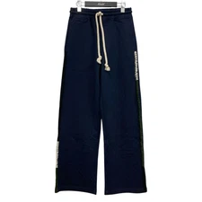 J.W. Anderson Navy Wide Leg Contrast Stitch Track Pants Used SS