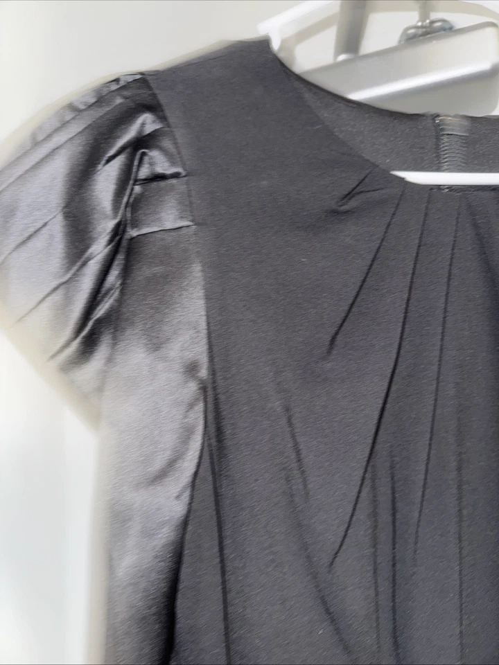 Vestido negro ajustado talla 8 ropa moldeadora incorporada manga retro techno nuevo por Shani Foto 2 de 4