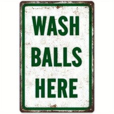 Ball Wash Here Vintage Fun Gift Golf Tin Metal Signs Home D cor 8x12
