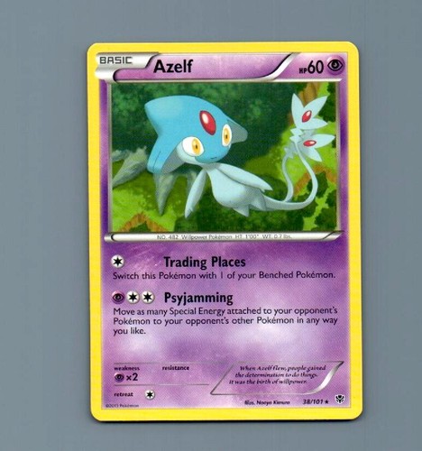 Azelf 38/101 Rare Plasma Blast Pokemon Near Mint